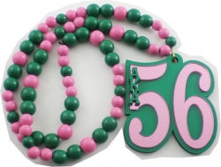 View Buying Options For The Alpha Kappa Alpha Line #56 Mirror Wood Color Bead Tiki Necklace