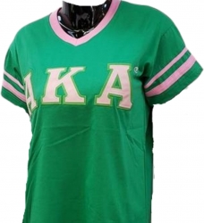 View Buying Options For The Buffalo Dallas Alpha Kappa Alpha Striped V-Neck T-Shirt