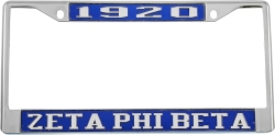 View Buying Options For The Zeta Phi Beta Year 1920 License Plate Frame