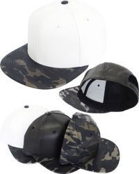 View Buying Options For The Plain PU Leather Camo Snapback Mens Cap
