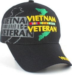 View Buying Options For The Vietnam Veteran Map & Ribbons Shadow Mens Cap