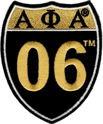 View Buying Options For The Alpha Phi Alpha 06 Shield Sign Iron-On Patch
