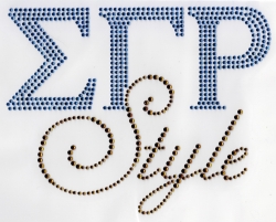 View Buying Options For The Sigma Gamma Rho Style Rhinestone Heat Transfer