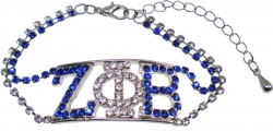View Buying Options For The Zeta Phi Beta Double Color Rhinestone Ladies Bracelet
