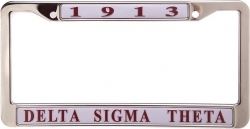 View Buying Options For The Delta Sigma Theta 1913 Metal License Plate Frame