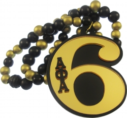 View Buying Options For The Alpha Phi Alpha Wood Color Bead Tiki Line #6 Medallion
