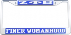 View Buying Options For The Zeta Phi Beta Finer Womanhood License Plate Frame