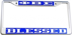 View Buying Options For The Phi Beta Sigma Blessed License Plate Frame