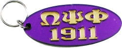 View Buying Options For The Omega Psi Phi 1911 Oval Keyring Mirror Key Chain