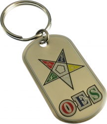 View Buying Options For The Eastern Star Epoxy Coated Double Sided Dog Tag Key Ring