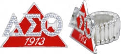 View Buying Options For The Delta Sigma Theta Triangle Year 1913 Austrian Crystal Stretchy Band Ring