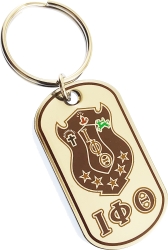 View Buying Options For The Iota Phi Theta Shield Epoxy Coated Double Sided Dog Tag Key Ring