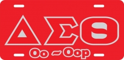 View Buying Options For The Delta Sigma Theta Oo-Oop Outline Mirror License Plate