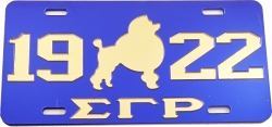 View Buying Options For The Sigma Gamma Rho 1922 Poodle Mirror License Plate