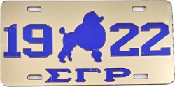 View Buying Options For The Sigma Gamma Rho 1922 Poodle Mirror License Plate