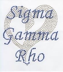 View Buying Options For The Sigma Gamma Rho Sequin Heart Rhinestone Letter Heat Transfer