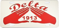 View Buying Options For The Delta Sigma Theta Hand Sign 1913 Mirror License Plate