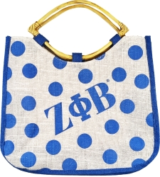 View Buying Options For The Zeta Phi Beta Polka Dot Jute Bag