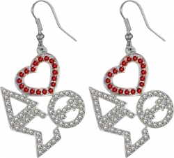 View Buying Options For The Delta Sigma Theta Ladies Crystal Heart Earrings