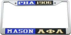 View Buying Options For The Mason - PHA + Alpha Phi Alpha Split License Plate Frame