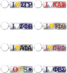 View Buying Options For The Omega Psi Phi Mirror Heart Key Chain