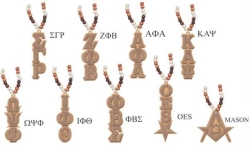 View Buying Options For The Alpha Phi Alpha Wood Bead Tiki Letter Medallion