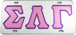 View Buying Options For The Sigma Lambda Gamma Outlined Mirror License Plate