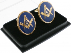 View Buying Options For The Mason Blue House Symbol Oval Mens Cufflinks