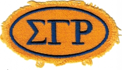 View Buying Options For The Sigma Gamma Rho Distressed Oval Iron-On Patch