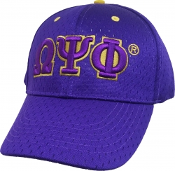 View Buying Options For The Omega Psi Phi Fraternity 3 Letter Polymesh Mens Cap