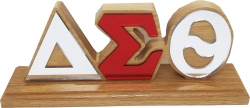 View Buying Options For The Delta Sigma Theta Wood Desk Top Letters With Color Base