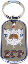 View Buying Options For The Sigma Gamma Rho Epoxy Coated Double Sided Dog Tag Key Ring