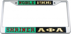 View Buying Options For The Shriner + Alpha Phi Alpha Split License Plate Frame