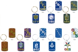 View Buying Options For The Omega Psi Phi Pattern Backed Dog Tag Key Chain