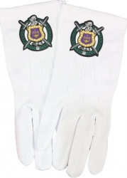 View Buying Options For The Omega Psi Phi Woven Shield Emblem Mens Ritual Gloves