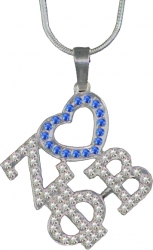 View Buying Options For The Zeta Phi Beta Ladies Crystal Heart Necklace