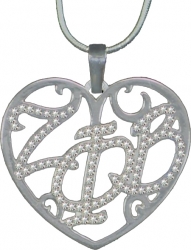View Buying Options For The Zeta Phi Beta Ladies Crystal Filigree Heart Necklace