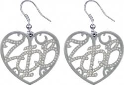 View Buying Options For The Zeta Phi Beta Ladies Crystal Filigree Heart Earrings