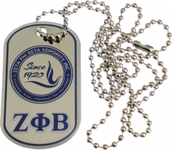 View Buying Options For The Zeta Phi Beta Epoxy Coated Double Sided Dog Tag