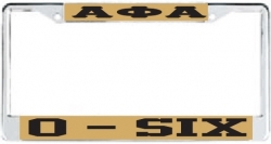 View Buying Options For The Alpha Phi Alpha O-Six License Plate Frame