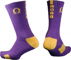 View Buying Options For The Omega Psi Phi Greekfeet Mens Athletic Dri-Fit Crew Socks