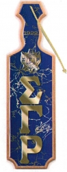 View Buying Options For The Sigma Gamma Rho Raised Mirror Letters & Crest Domed Wood Paddle