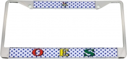 View Buying Options For The Eastern Star Domed Pattern Back License Plate Frame