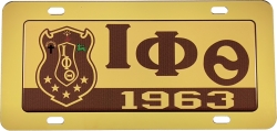View Buying Options For The Iota Phi Theta Domed Shield Mirror Car Tag License Plate