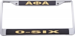 View Buying Options For The Alpha Phi Alpha O-Six Domed Call Tag License Plate Frame