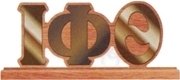 View Buying Options For The Iota Phi Theta Wood Desk Top Letters With Color Base