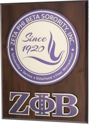 View Buying Options For The Zeta Phi Beta Circle Crest Acrylic Topped Wood Wall Plaque