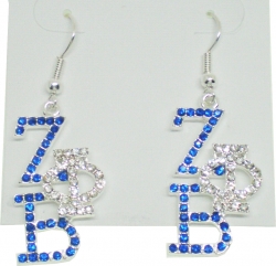 View Buying Options For The Zeta Phi Beta Crystal Overlap Letters Earrings