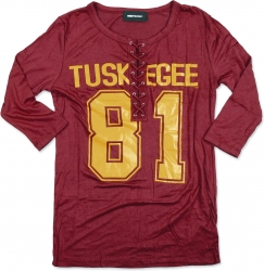 View Buying Options For The Big Boy Tuskegee Golden Tigers Ladies Football Lace Jersey Tee