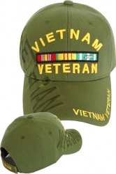 View Buying Options For The Vietnam Veteran Ribbons Text Shadow Mens Cap